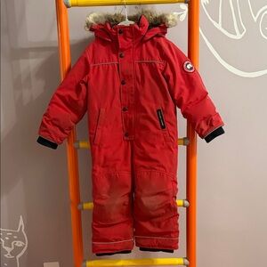 Kids Canada Goose Red Grizzly Snowsuit